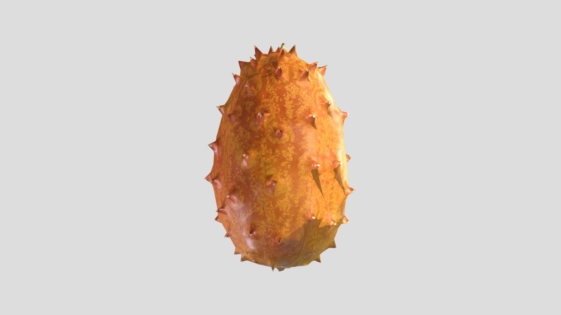 Kiwano Melon Low Poly Low-poly 3D model_6