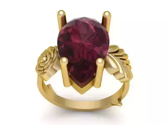 Stylish Flower Wedding Ring 3d Printable Model