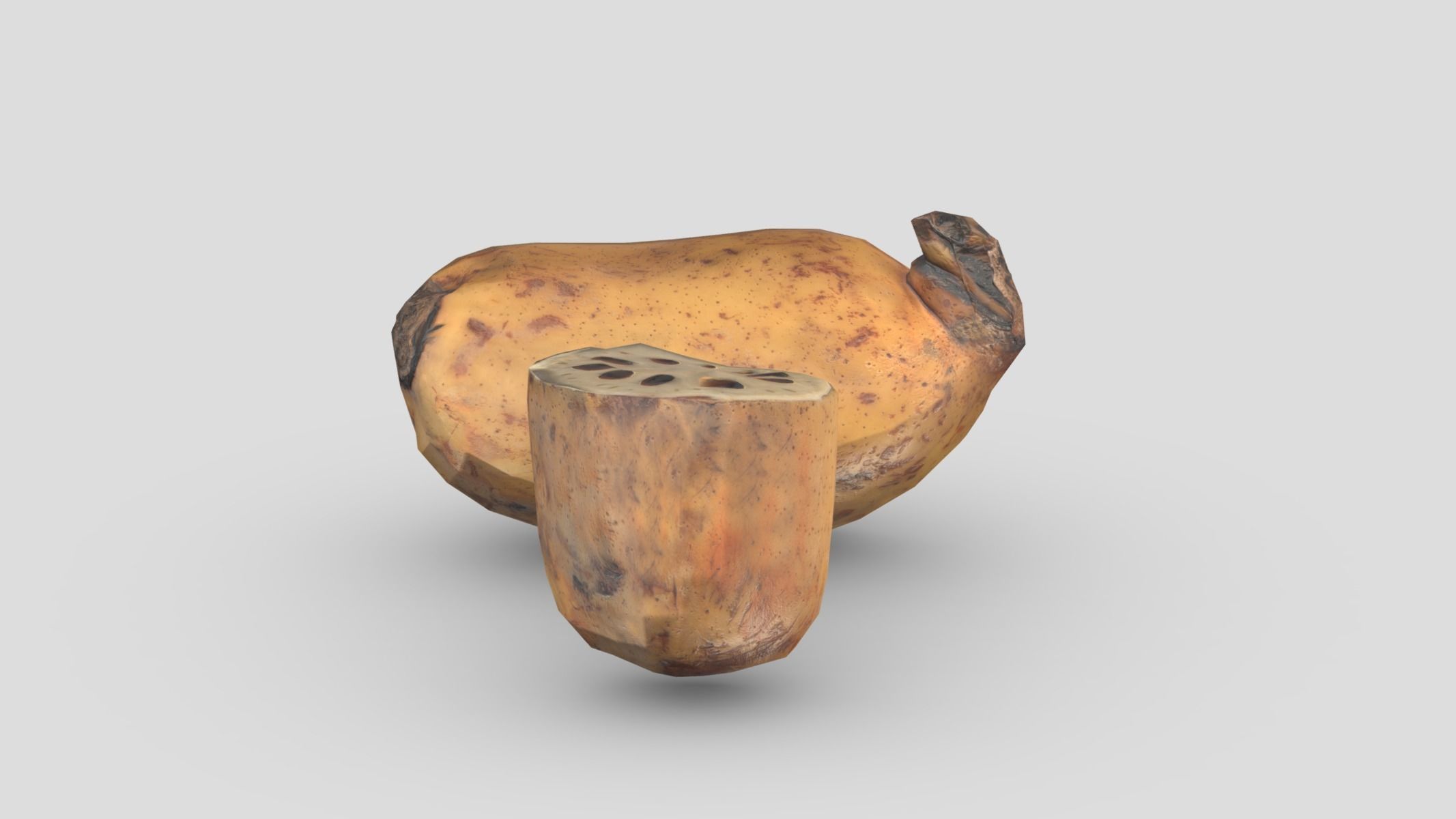Lotus root Low Poly Low-poly 3D model_8