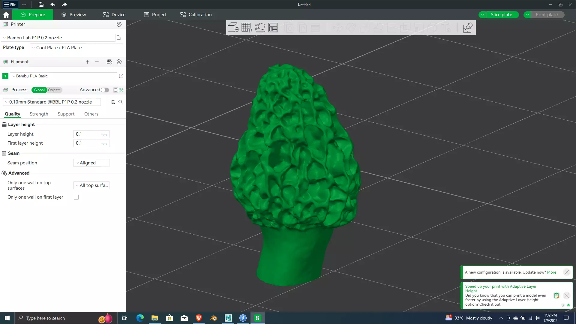 Morel Mushroom 3D Printing ready Model 3D print model