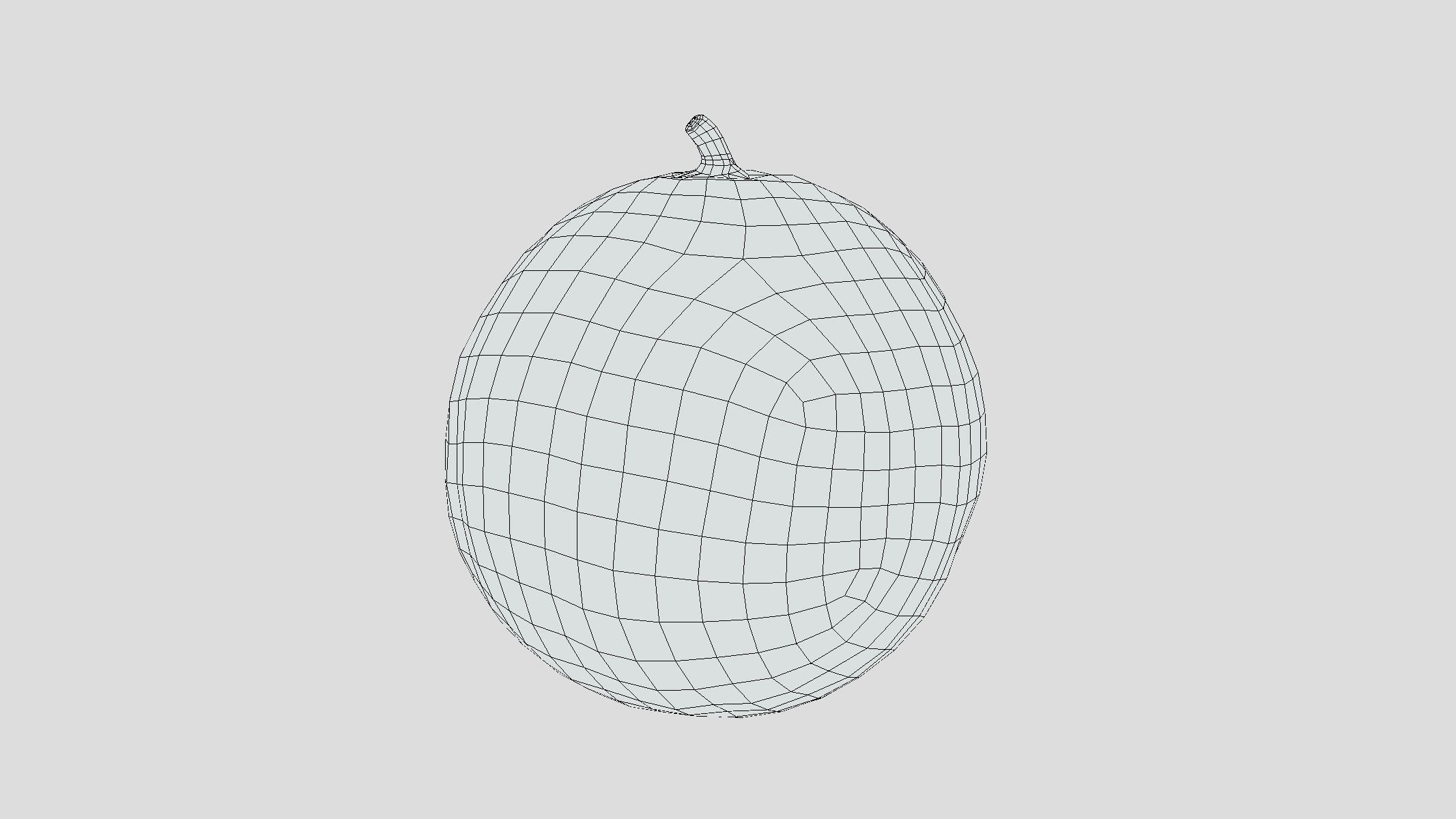 Melon Fruit Low Poly 3D model_1