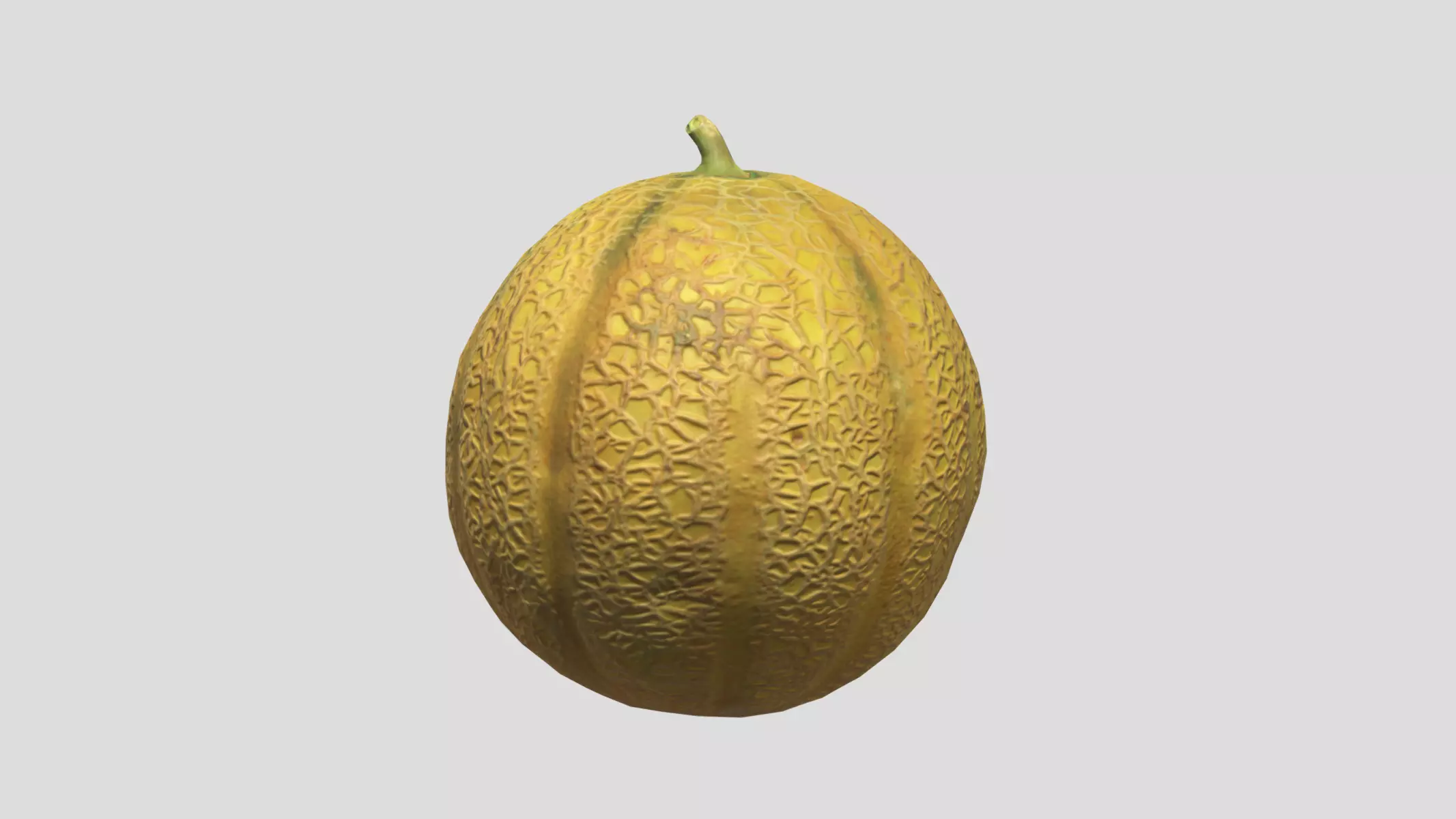 Melon Fruit Low Poly 3D model_0