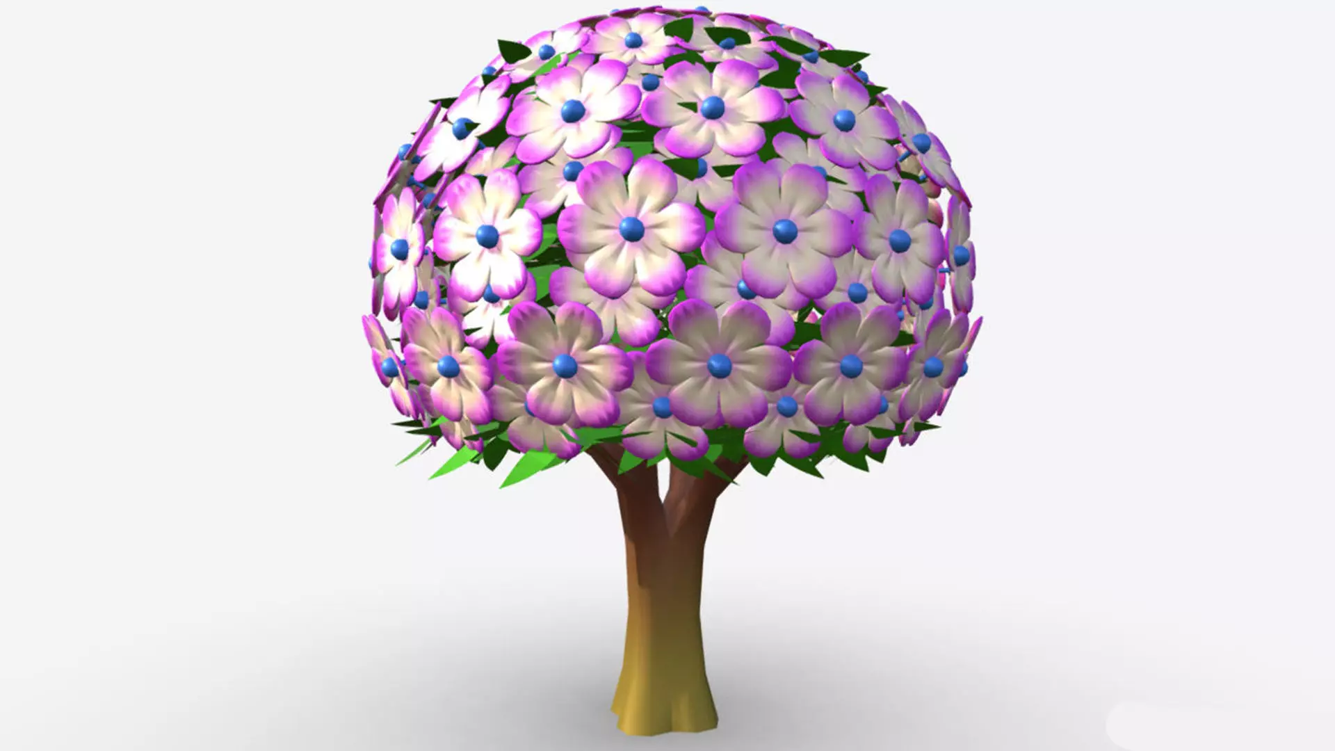 cartoon flower tree 3D model_0