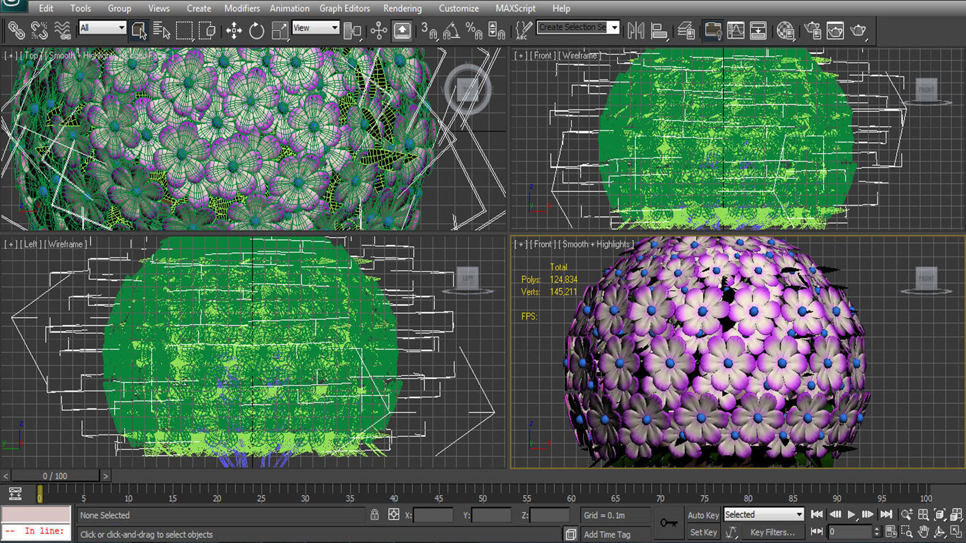 cartoon flower tree 3D model_8