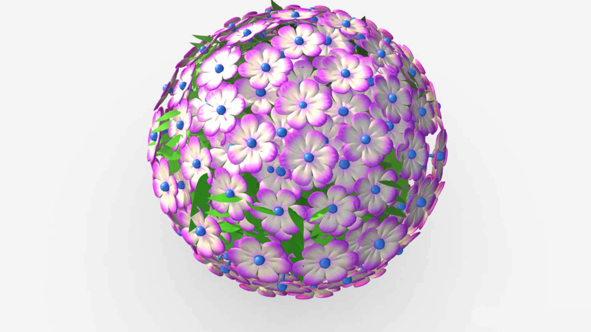 cartoon flower tree 3D model_2