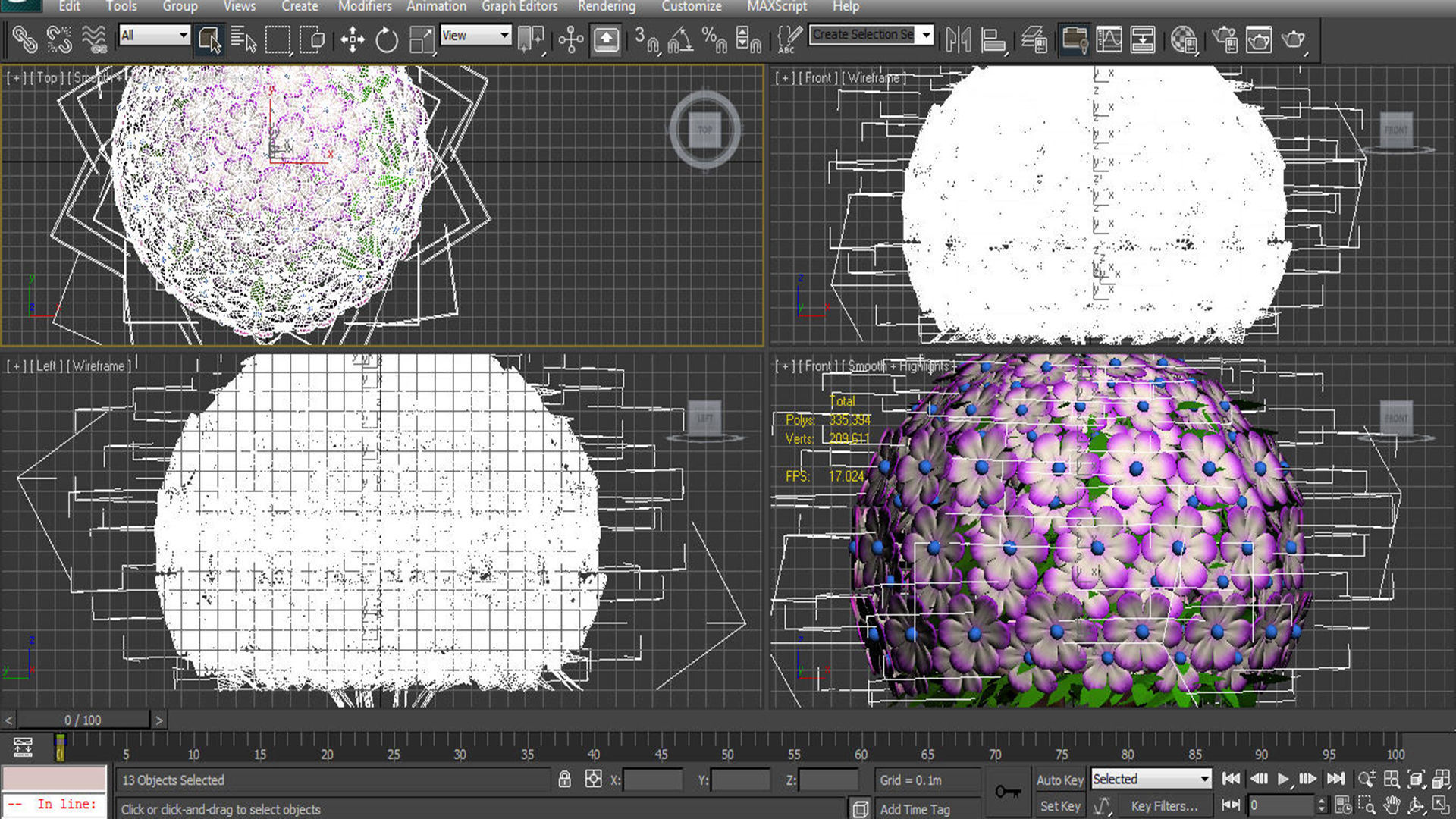 cartoon flower tree 3D model_9