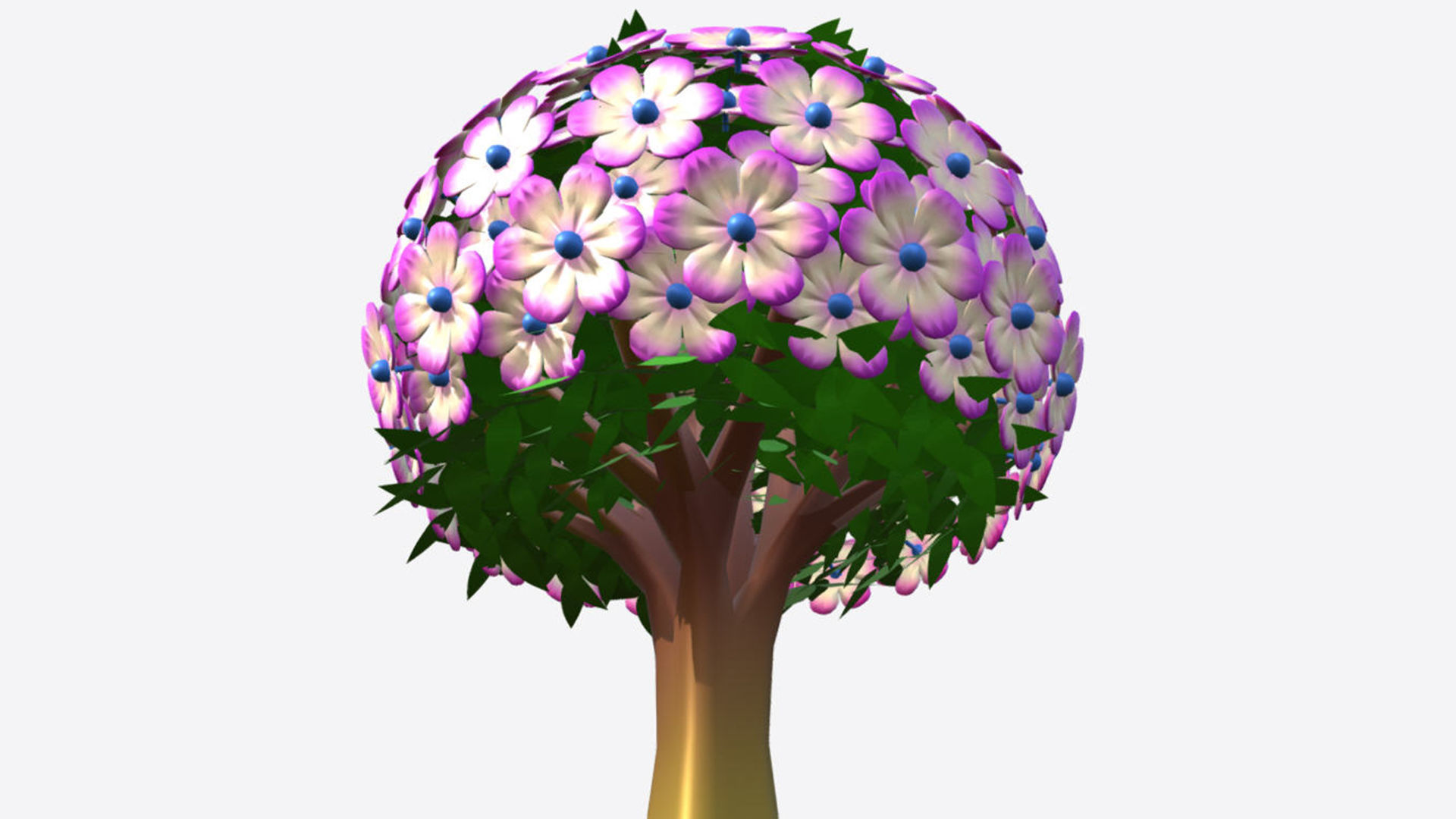 cartoon flower tree 3D model_3