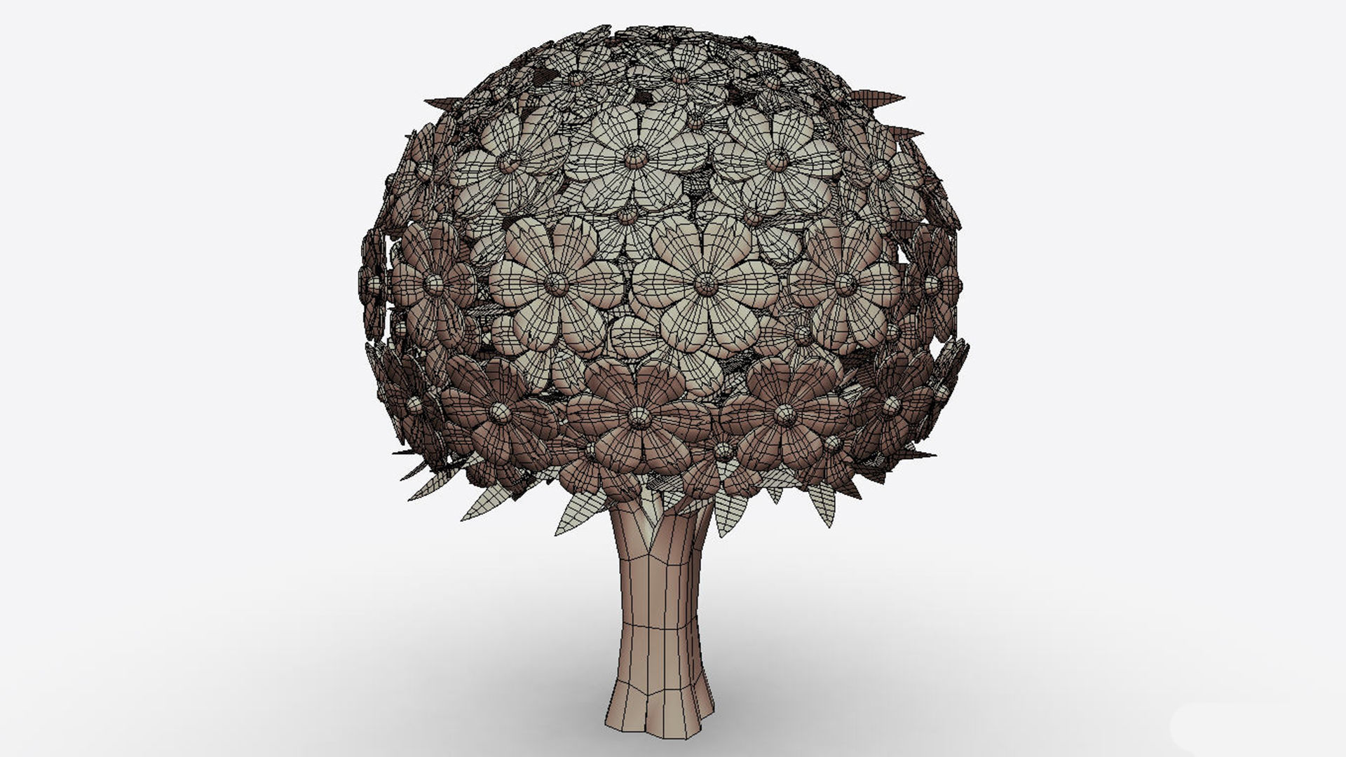 cartoon flower tree 3D model_6