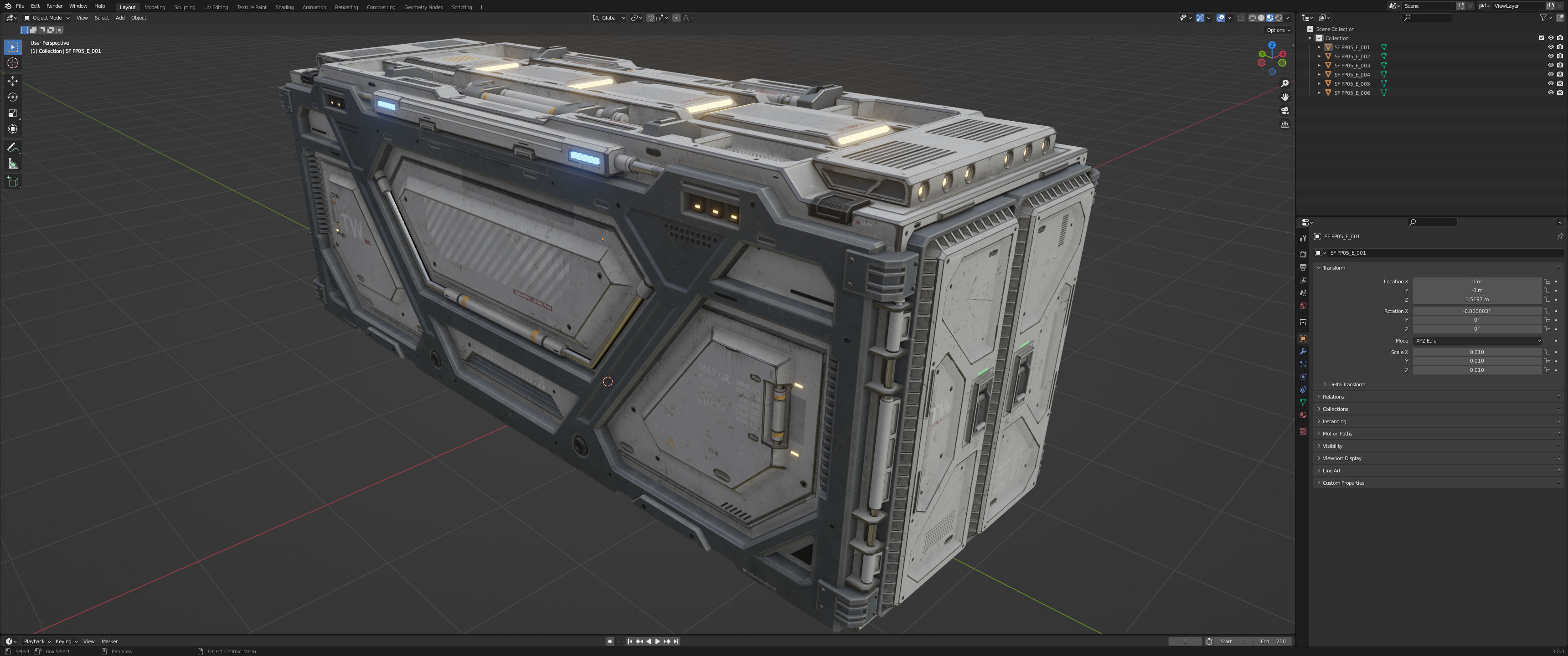 Sci-Fi Container Type E-PBR Low-poly 3D model_5