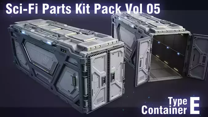 Sci-Fi Container Type E-PBR Low-poly 3D model Sci-Fi Container Type E-PBR Low-poly 3D model