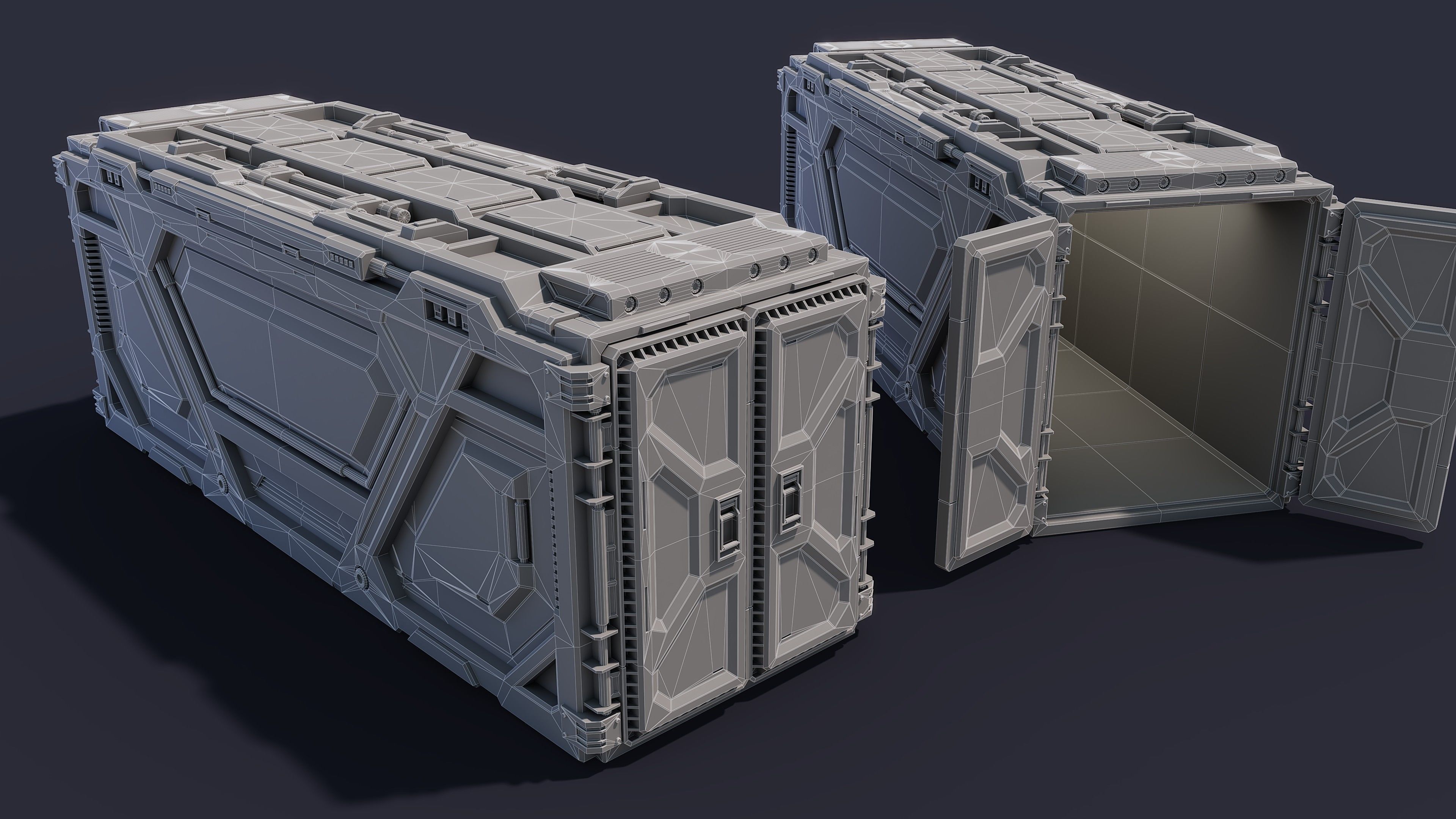 Sci-Fi Container Type E-PBR Low-poly 3D model_3
