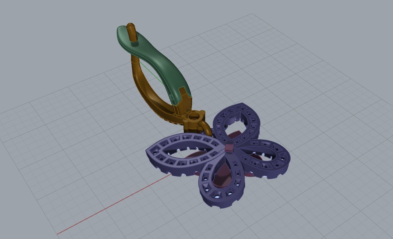 Fashion earrings Graff butterfly 3D print model 3D print model_6