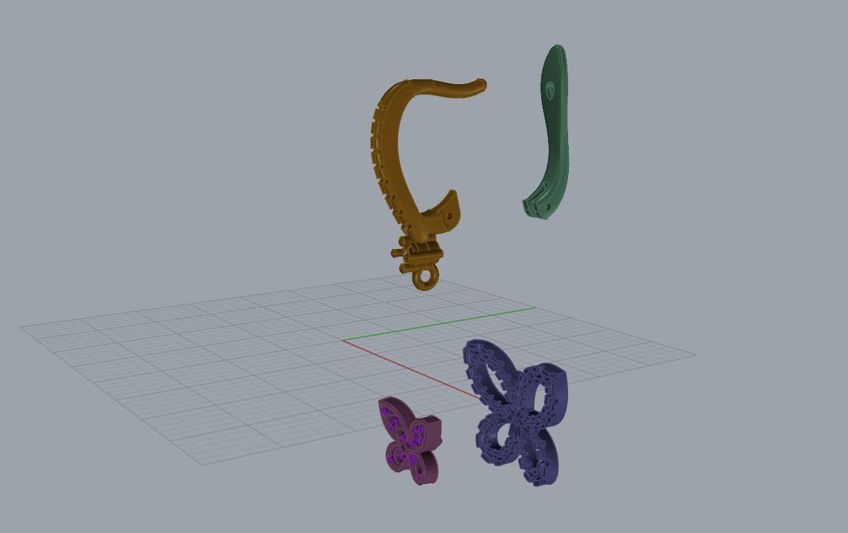 Fashion earrings Graff butterfly 3D print model 3D print model_5