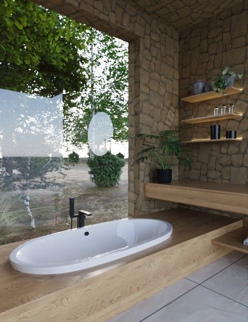 bathroom Low-poly 3D model_1