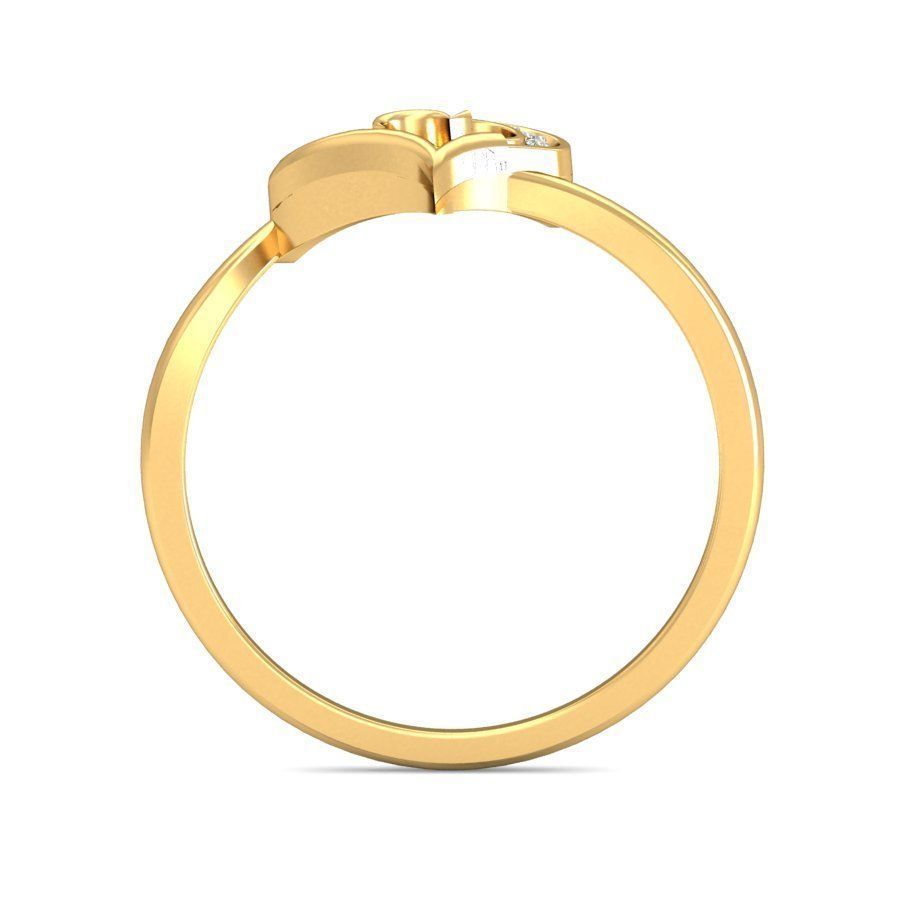 Elegant Heart Shaped Gold Ring with Dazzling Diamonds 3D print model_1