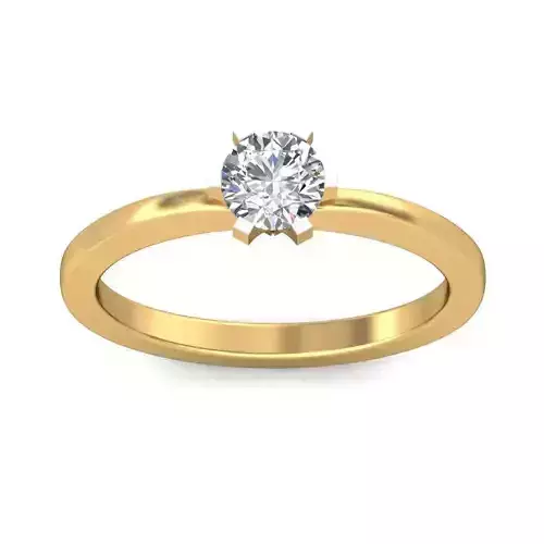 Flat Band Simple Solitaire Ring