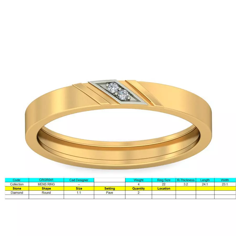 Contemporary Wedding Band for Modern Gentlemen 3D print model_0