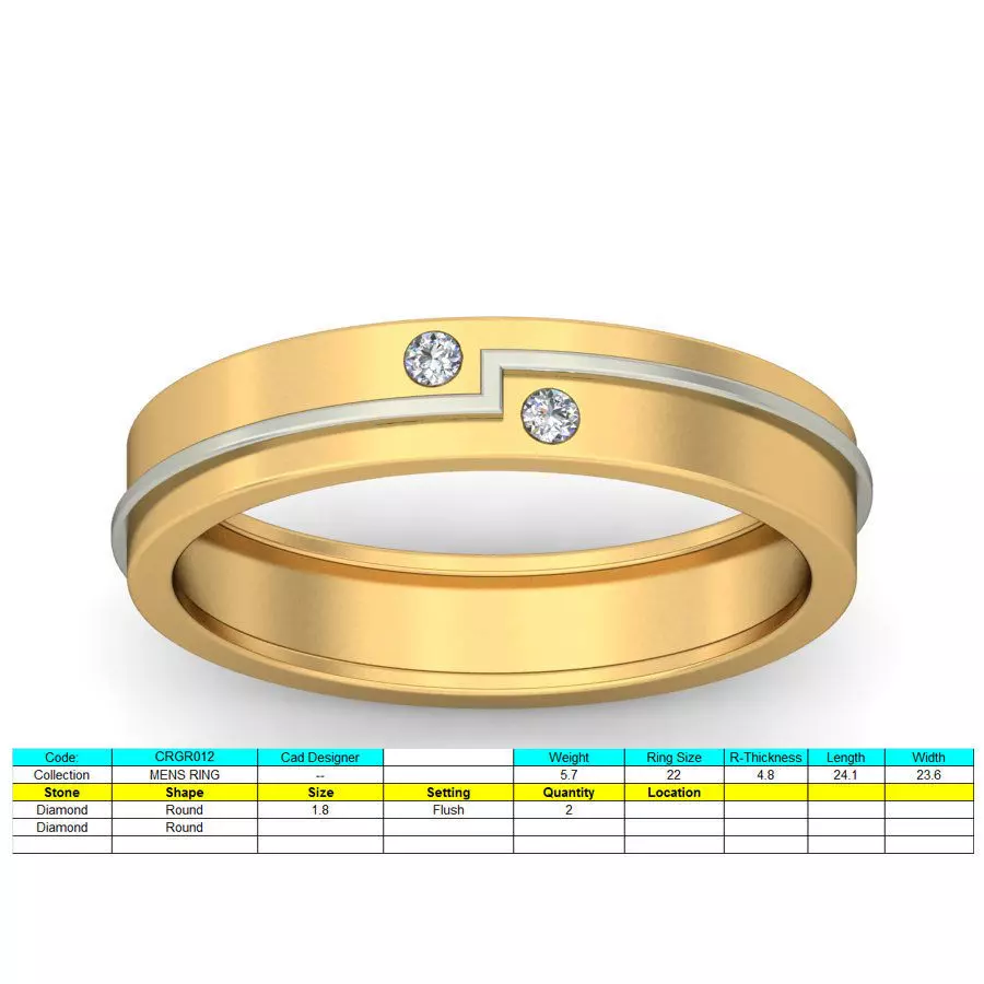 Classic Gold Ring Design for Men 3D print model_0