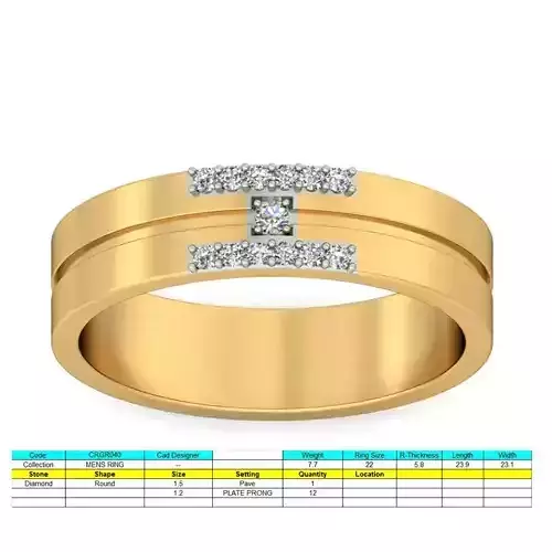 Elegant and Timeless Couples Engagement Ring in Classic Style 3D print model