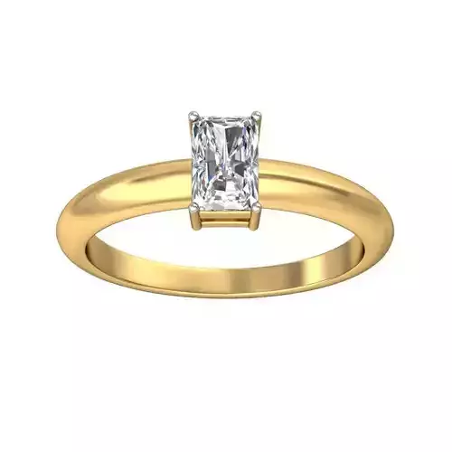 Classic Emerald Cut Petite Band 3D print model
