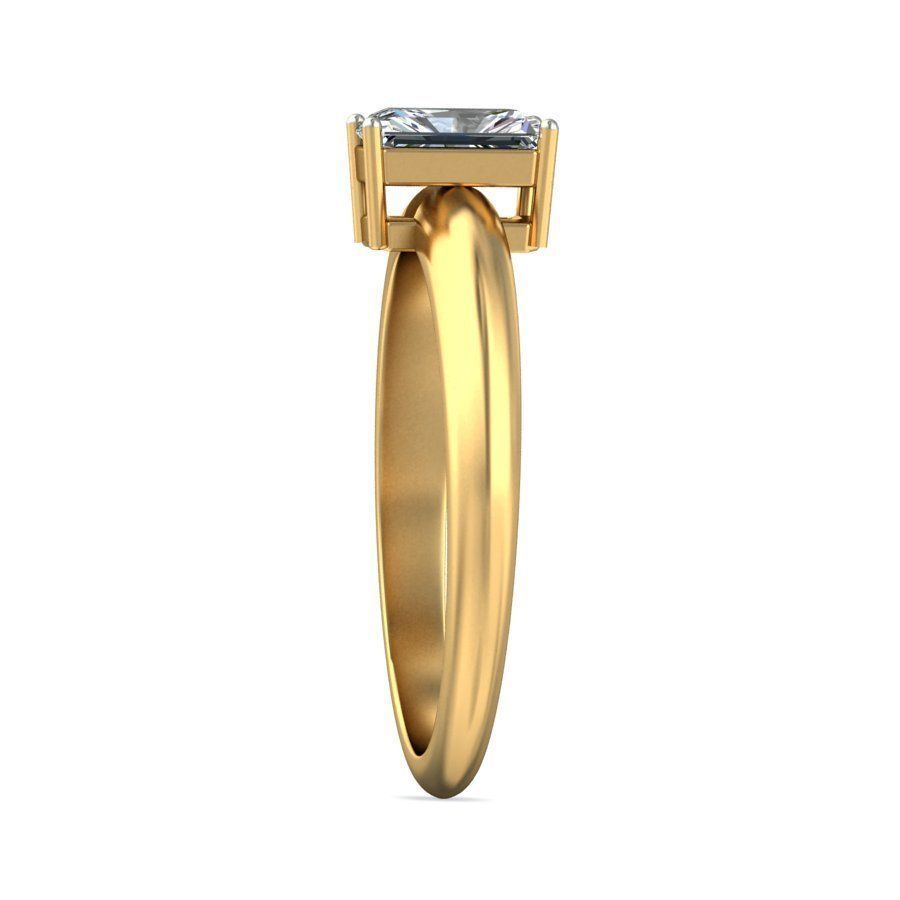 Classic Emerald Cut Petite Band 3D print model_4