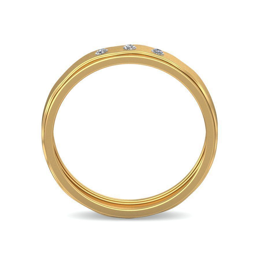 Genuine Diamond Commitment Band Ring for Men 3D print model_2