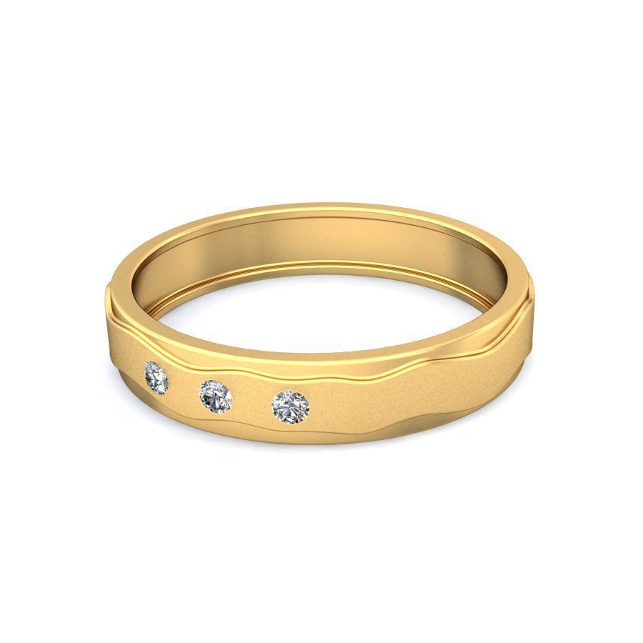 Genuine Diamond Commitment Band Ring for Men 3D print model_6