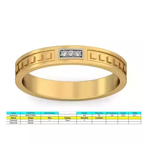 Classic Diamond Thin Ring 3D print model