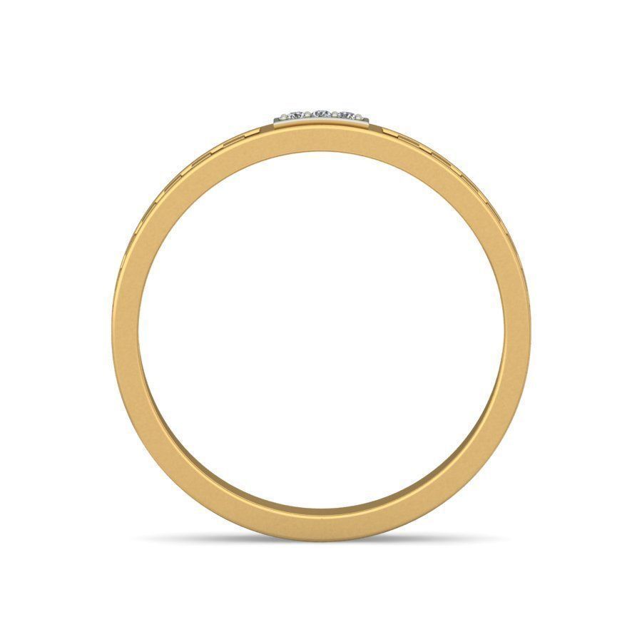 Classic Diamond Thin Ring 3D print model_2