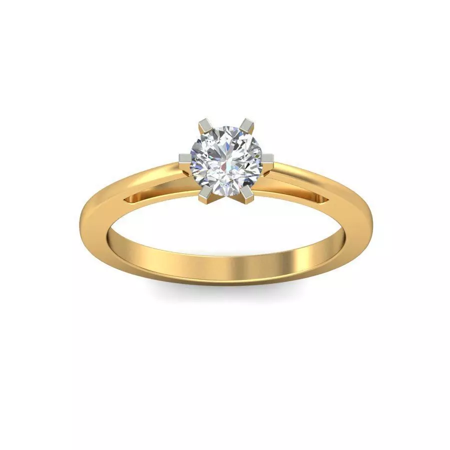 Authentic Solitaire Diamond Engagement Ring 3D print model_0