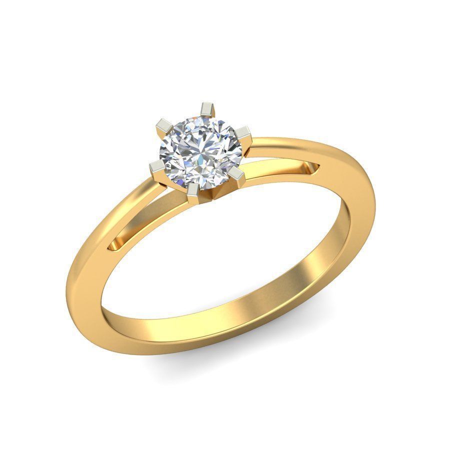 Authentic Solitaire Diamond Engagement Ring 3D print model_3