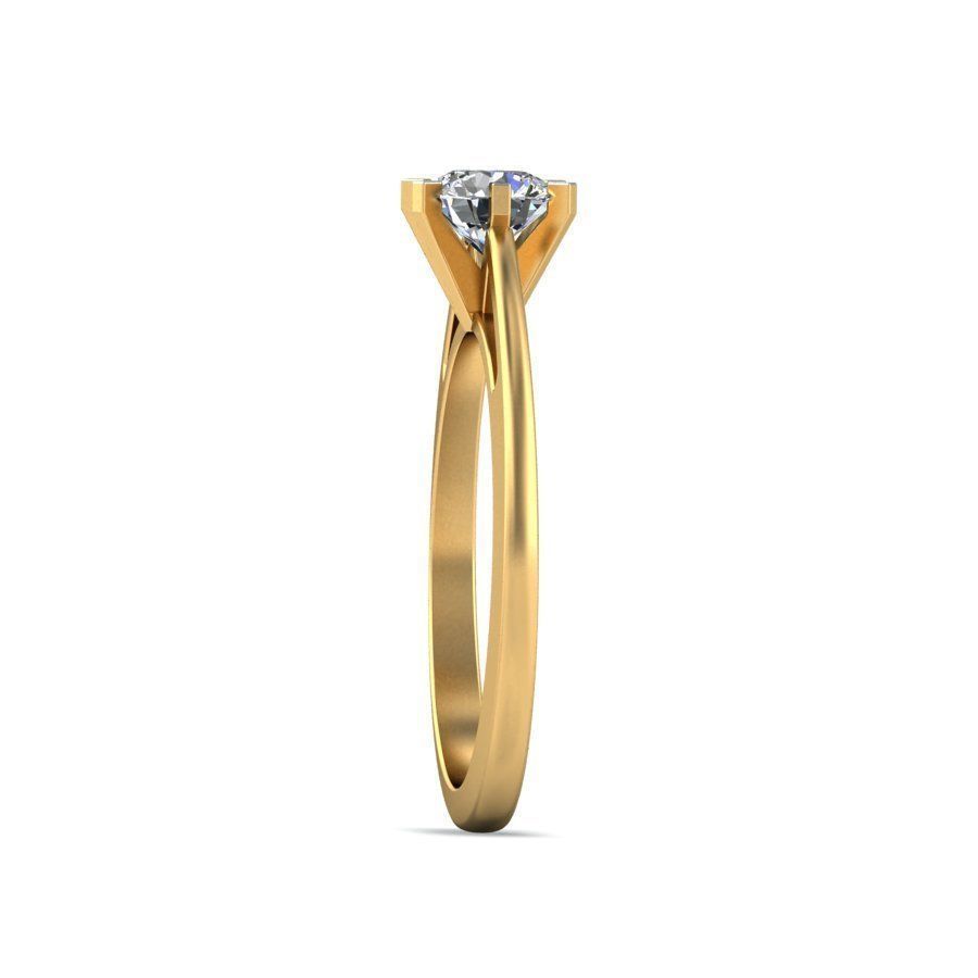 Authentic Solitaire Diamond Engagement Ring 3D print model_4