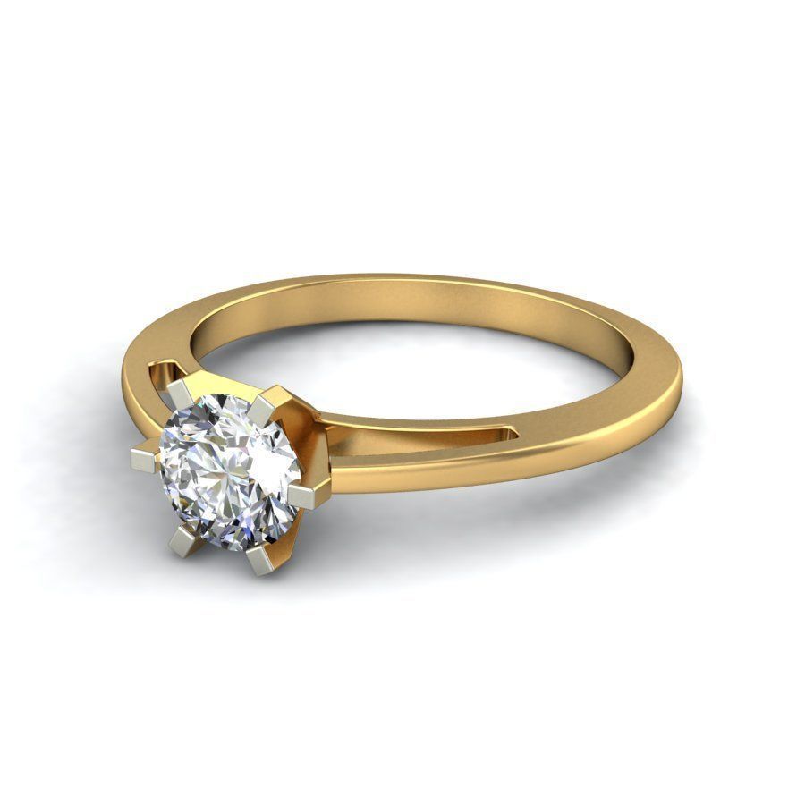 Authentic Solitaire Diamond Engagement Ring 3D print model_5