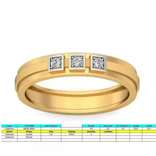 Yellow Gold Wedding Ring with Stone Set
