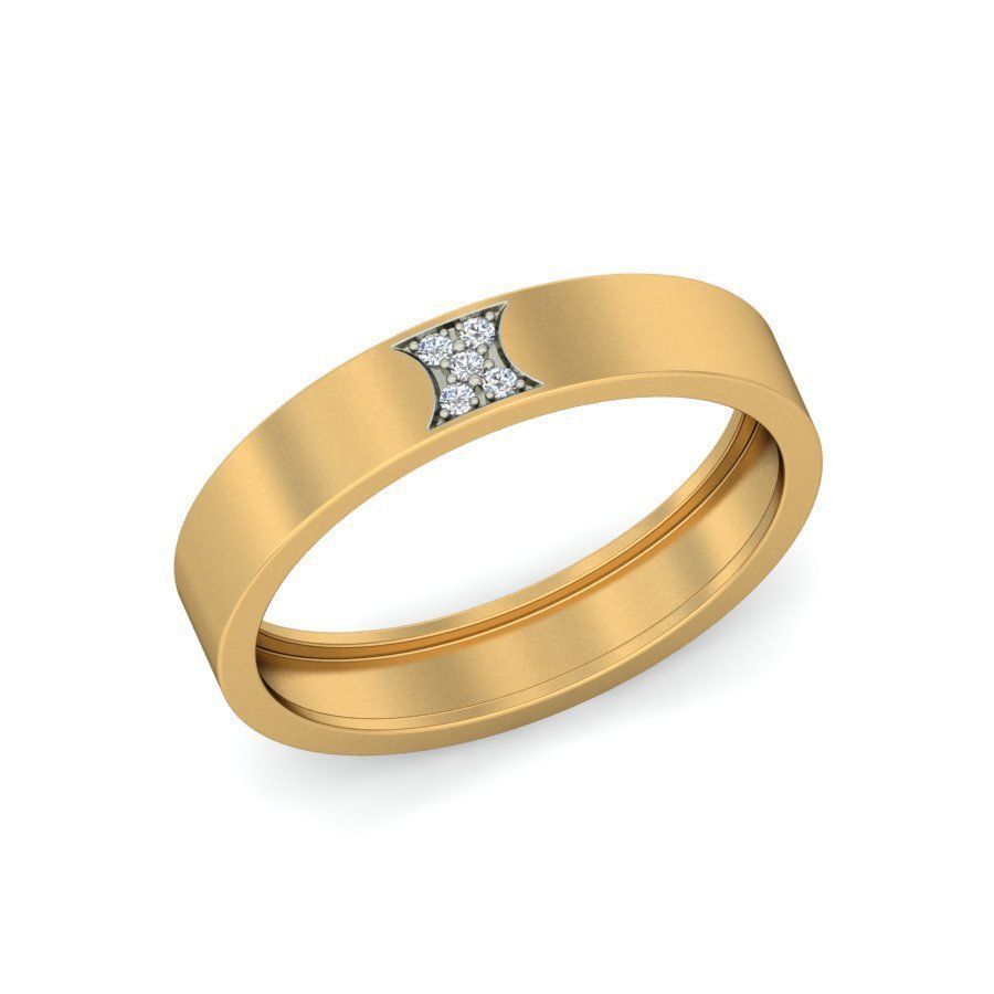 Elegant Men Ring with Princess Cut Diamonds 3D print model_3