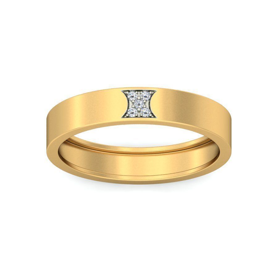Elegant Men Ring with Princess Cut Diamonds 3D print model_1
