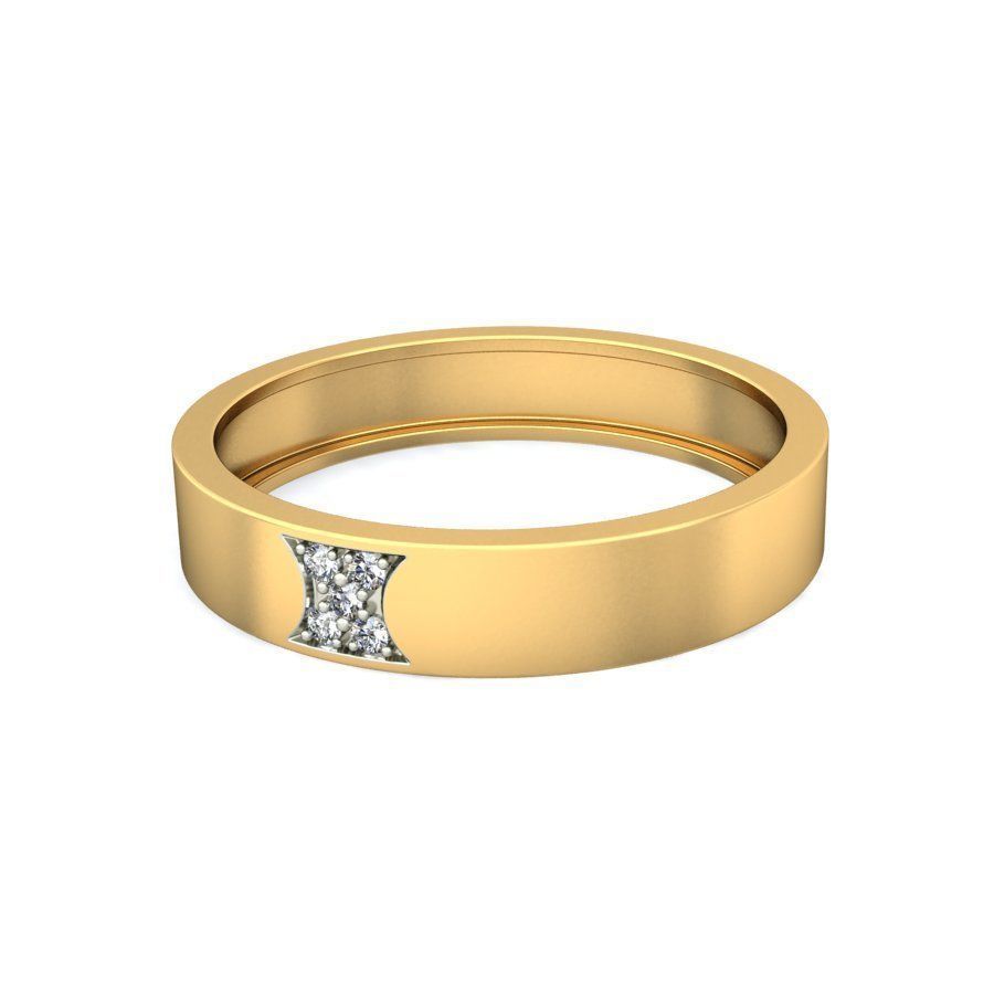 Elegant Men Ring with Princess Cut Diamonds 3D print model_6