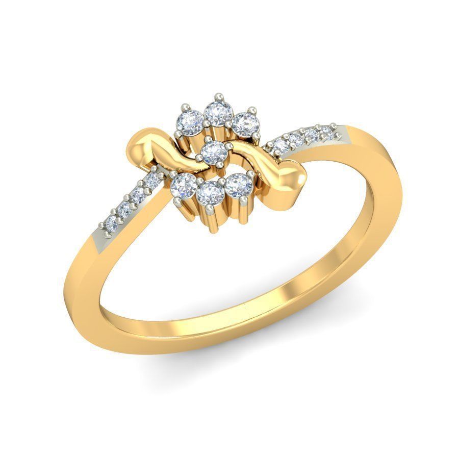 Buy Stunning Diamond Floral Cluster Ring 3D print model_2