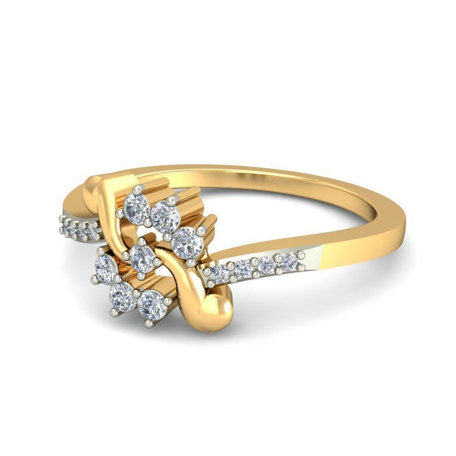 Buy Stunning Diamond Floral Cluster Ring 3D print model_4