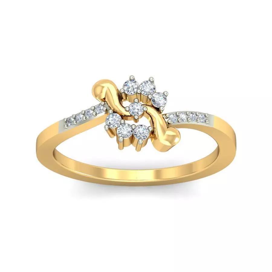 Buy Stunning Diamond Floral Cluster Ring 3D print model_0