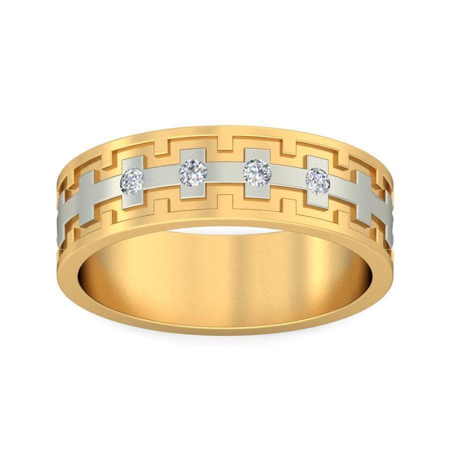 Elegant Gold Finger Ring for Men with Unique Features 3D print model_1