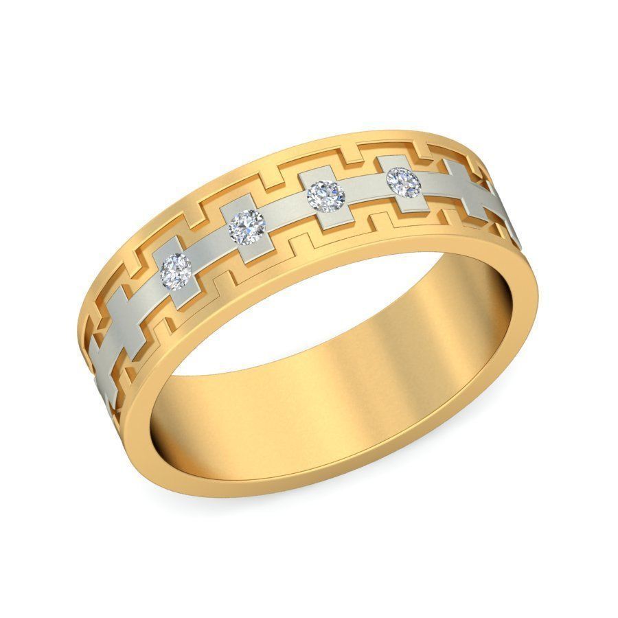 Elegant Gold Finger Ring for Men with Unique Features 3D print model_3