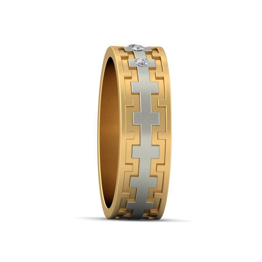 Elegant Gold Finger Ring for Men with Unique Features 3D print model_4