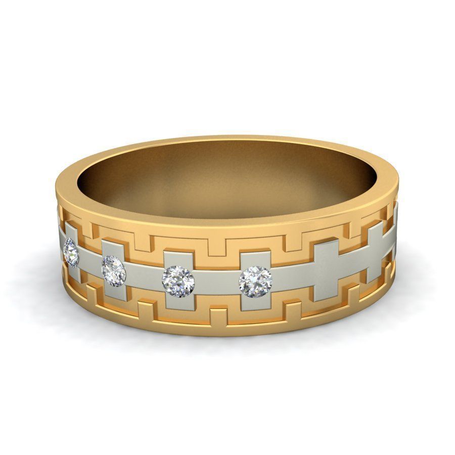 Elegant Gold Finger Ring for Men with Unique Features 3D print model_6