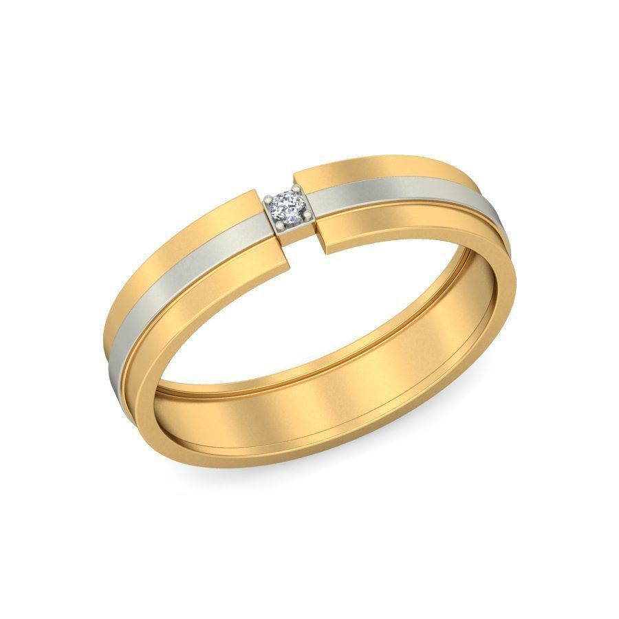 Elegant Gold Ring for Men with Modern Touch 3D print model_3