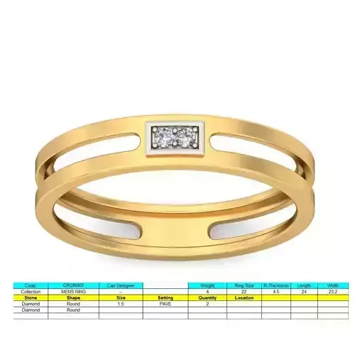 Stylish Baguette Men Finger Ring