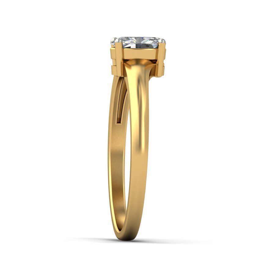 Bow Design Oval Shaped Solitaire Engagement Diamond Ring  3D print model_6