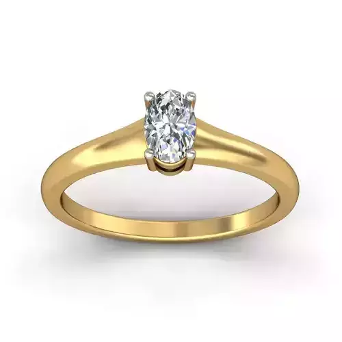 Bow Design Oval Shaped Solitaire Engagement Diamond Ring  3D print model