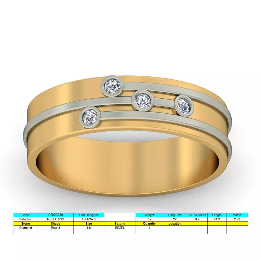 Diamond Eternity Ring for Men 3D print model_0