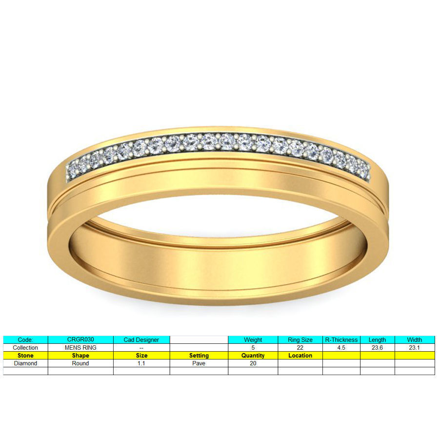 Elegant Bridal Women Wedding Ring 3D print model_1